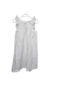 AG Adriano Goldschmied Ivory Ruffle Dress Small Linen Blend Host Pick